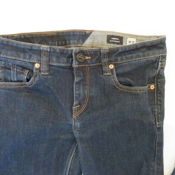 Volcom Denim Jeans Boys Size 27 / 14 Vorta Slim Straight Genuine Skateboard - Picture 2 of 12